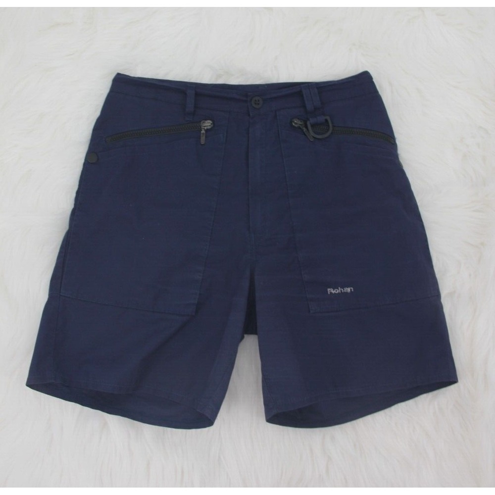VTG ROHAN Shorts Mens 30 Airlight Navy Blue Canvas Cargo Hiking Fishing Gorpcore